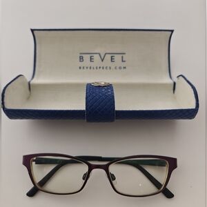 Bevel Mashie titanium deep purple eyeglass frames
